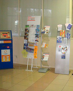 Advertising on stands in polyclinics