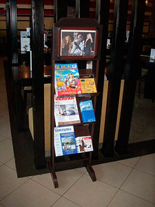 Advertising on stands in cafes and restaurants